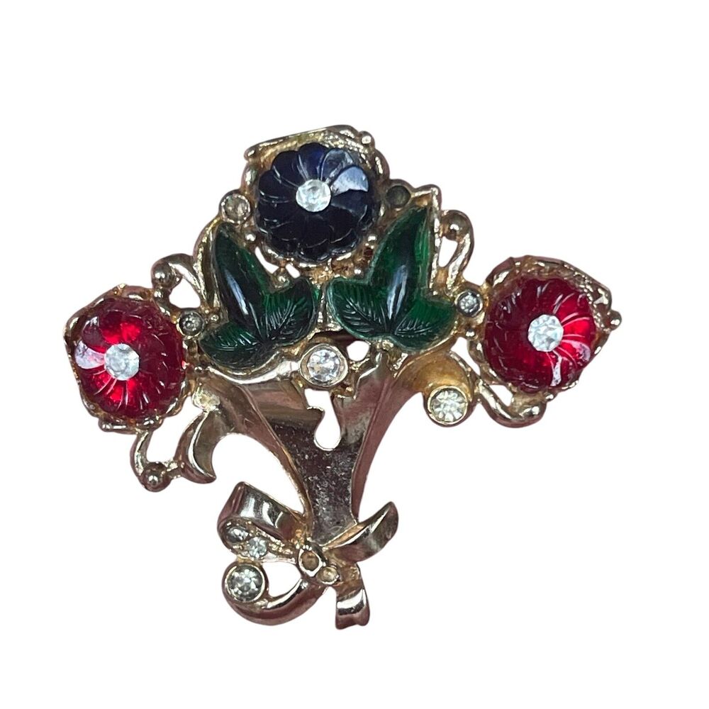 Vintage CORO Fruit Salad Floral Bouquet 1930s-1940s - Rare Collectible - READ